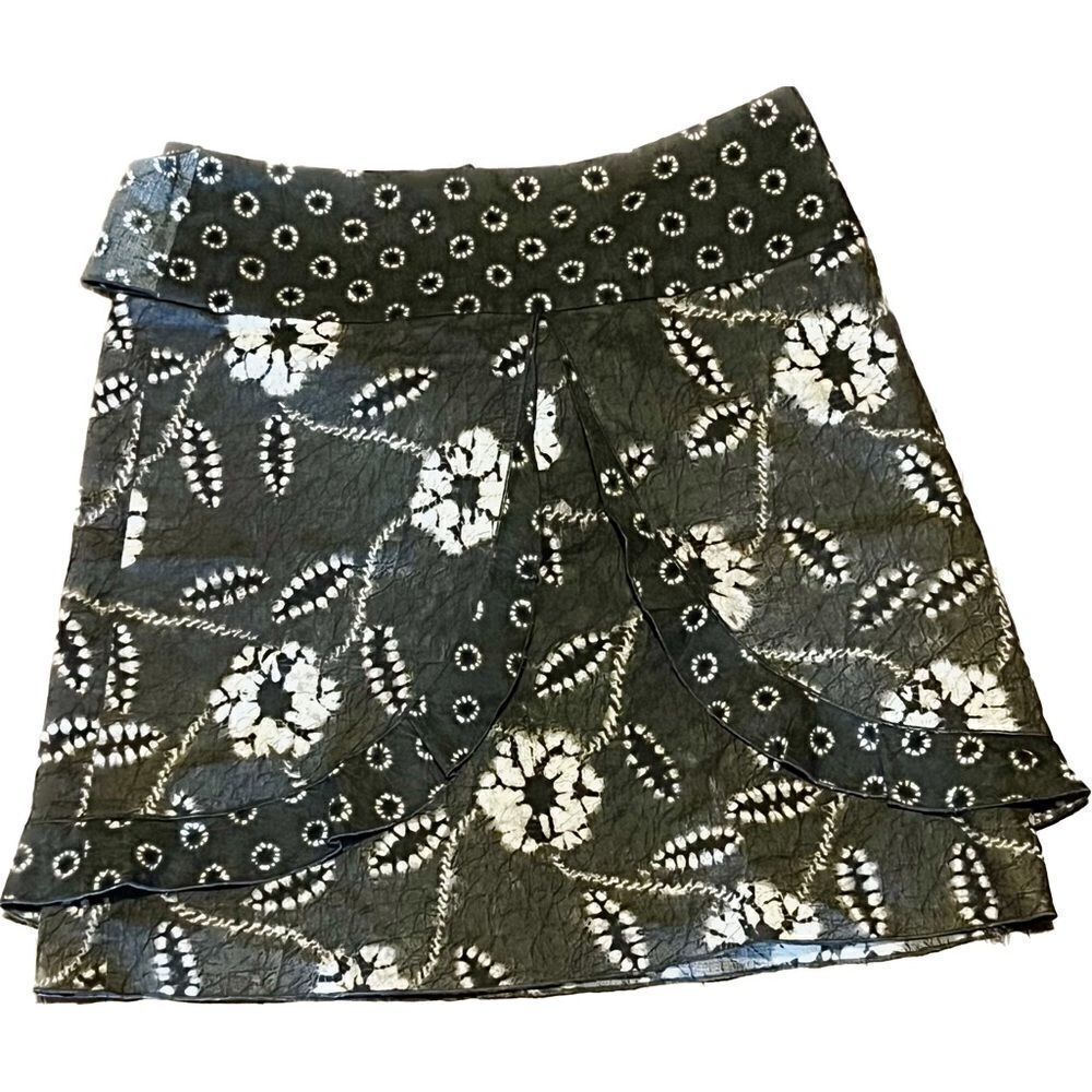 Etcetra kneelength skirt,‎ Womens 2 brown tie-dye skirt with belt